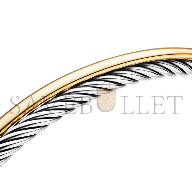 dau1d Yvrm*n crossover bracelet sterling silver with 18k yellow gold, 3mm b14191 s8